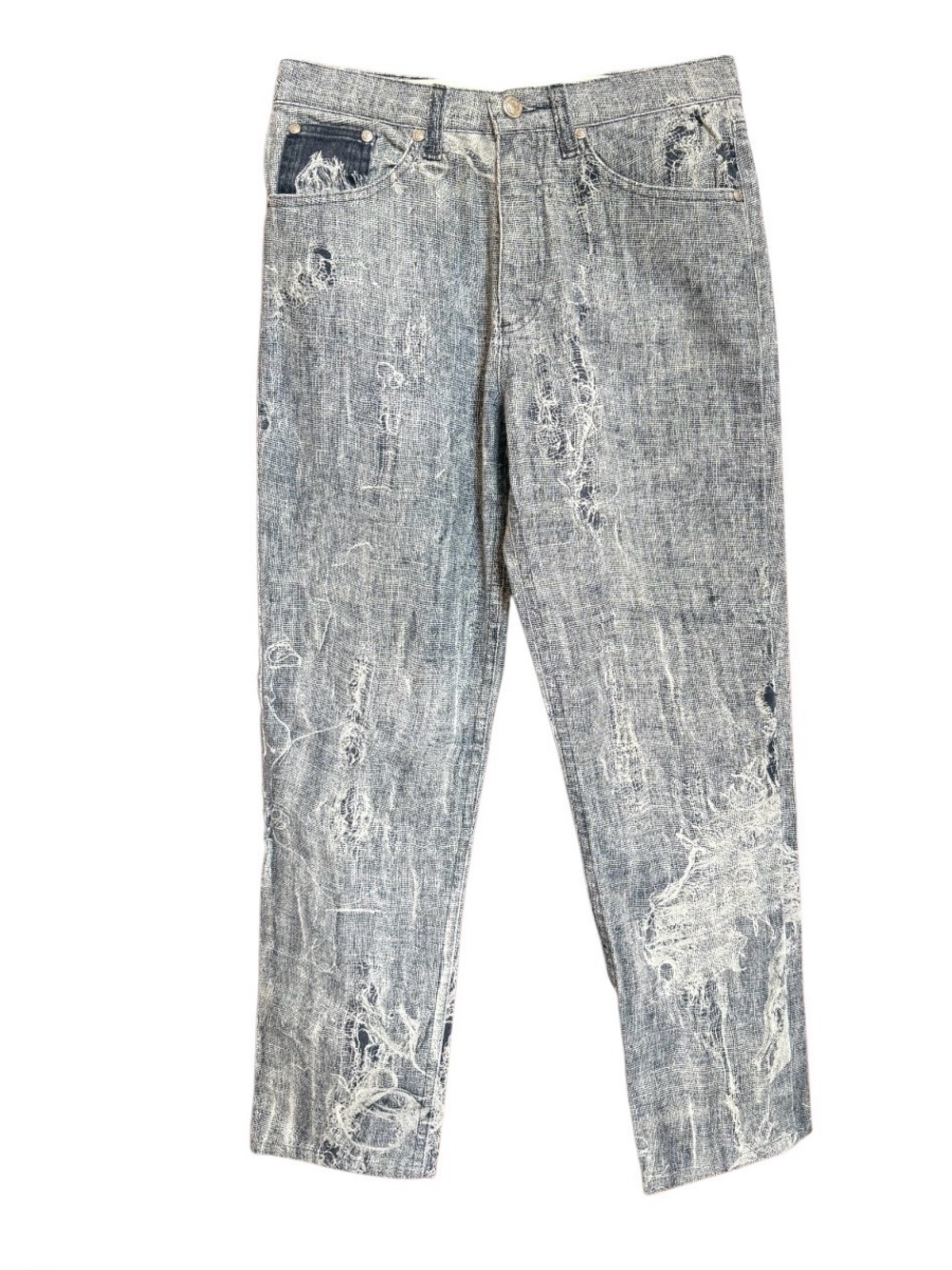Roberto Cavalli Vintage late 90’s Distressed Look Light Wash Jeans